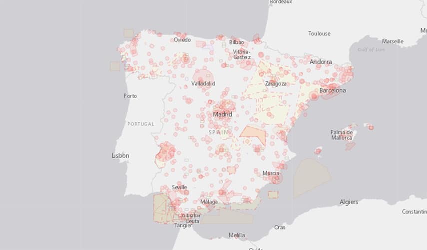 mapa para volar drones en España