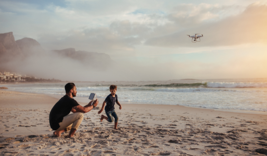 usar un dron en la playa