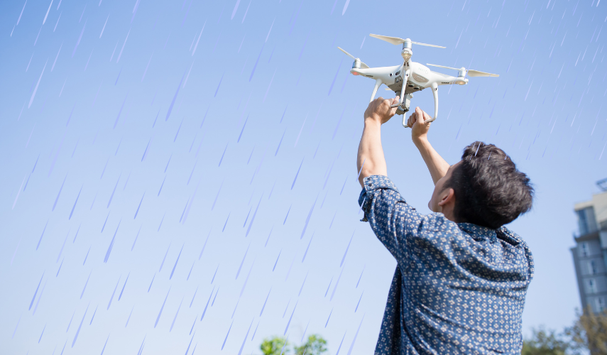 ¿Es posible volar un dron con lluvia?