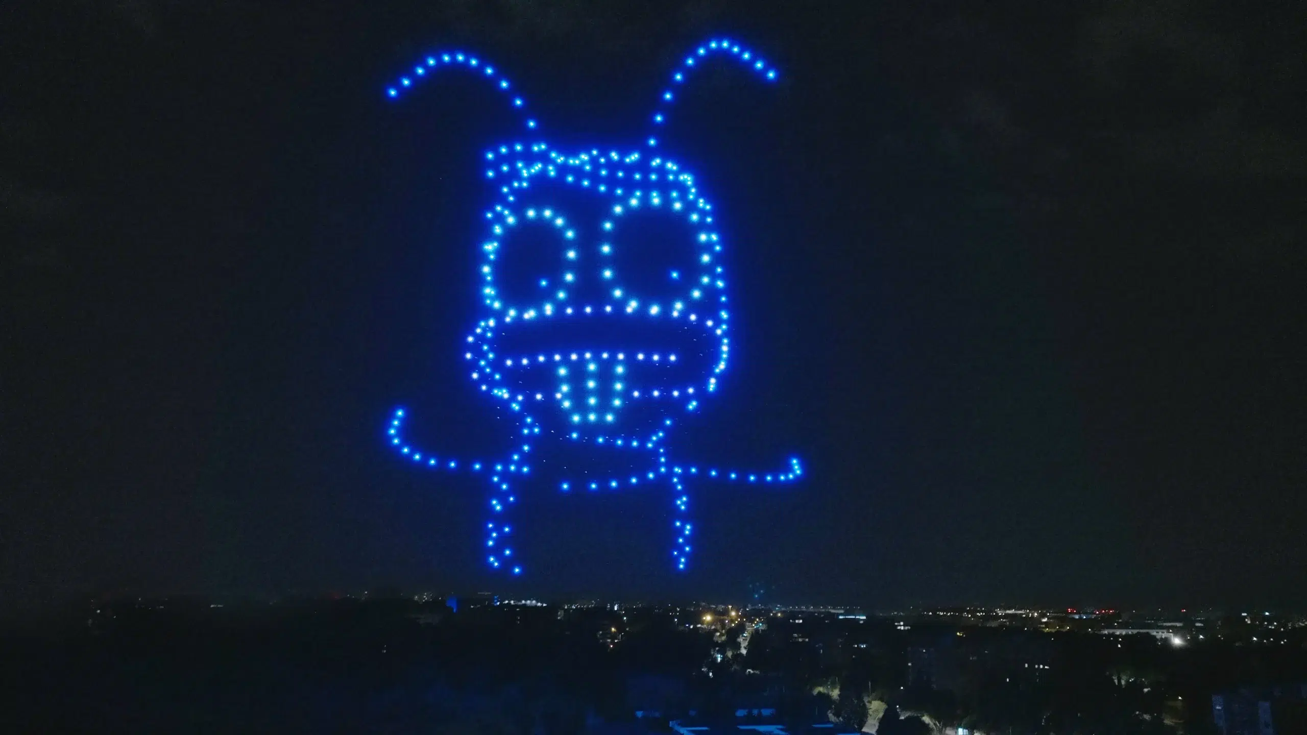 Figura azul Drone light Show